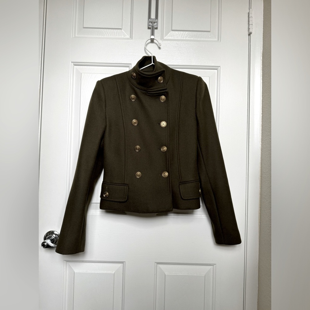 Zara wool military jacket with gold buttons. Size XS.